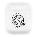 For AirPods 1 / 2 Stick Figure Mapping Transparent Earphone Protective Case(Earth)