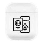 For AirPods 1 / 2 Stick Figure Mapping Transparent Earphone Protective Case(Air Ticket)