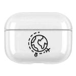 For AirPods Pro Stick Figure Mapping Transparent Earphone Protective Case(Earth)
