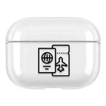 For AirPods Pro Stick Figure Mapping Transparent Earphone Protective Case(Air Ticket)