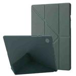 For Samsung Galaxy Tab A8 10.5 2021 Deformation Transparent Acrylic Horizontal Flip PU Leather Tablet Case(Green)