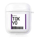 For AirPods 1 / 2 TPU Air Ticket Label Sticker Earphone Protective Case(Tokyo)