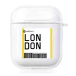 For AirPods 1 / 2 TPU Air Ticket Label Sticker Earphone Protective Case(London)