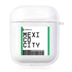 For AirPods 1 / 2 TPU Air Ticket Label Sticker Earphone Protective Case(Mexico City)