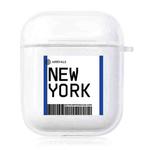 For AirPods 1 / 2 TPU Air Ticket Label Sticker Earphone Protective Case(New York)