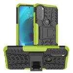 For Motorola Moto G71 5G Tire Texture TPU + PC Phone Case with Holder(Green)