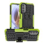 For Motorola Moto G31 / G41 Tire Texture TPU + PC Phone Case with Holder(Green)