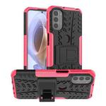 For Motorola Moto G31 / G41 Tire Texture TPU + PC Phone Case with Holder(Pink)