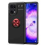 For OPPO Find X5 Pro Metal Ring Holder TPU Phone Case(Black Red)