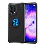For OPPO Find X5 Metal Ring Holder TPU Phone Case(Black Blue)