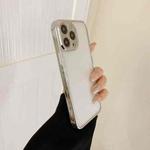 For iPhone 13 Pro Electroplated Transparent Glass Phone Case (Silver)