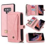 For Galaxy Note 9 POLA Multi-function TPU + PC Magnetic Horizontal Flip Leather Case with Holder & Card Slots & Wallet & Photo Frame(Pink)