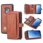 For Galaxy S9 POLA Multi-function TPU + PC Magnetic Horizontal Flip Leather Case with Holder & Card Slots & Wallet & Photo Frame(Brown)