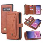 For Galaxy S10 POLA Multi-function TPU + PC Magnetic Horizontal Flip Leather Case with Holder & Card Slots & Wallet & Photo Frame(Brown)