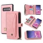 For Galaxy S10 POLA Multi-function TPU + PC Magnetic Horizontal Flip Leather Case with Holder & Card Slots & Wallet & Photo Frame(Pink)