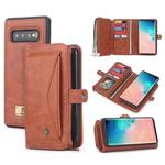 For Galaxy S10+ POLA Multi-function TPU + PC Magnetic Horizontal Flip Leather Case with Holder & Card Slots & Wallet & Photo Frame(Brown)