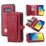 For Galaxy S10e POLA Multi-function TPU + PC Magnetic Horizontal Flip Leather Case with Holder & Card Slots & Wallet & Photo Frame(Red)