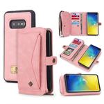 For Galaxy S10e POLA Multi-function TPU + PC Magnetic Horizontal Flip Leather Case with Holder & Card Slots & Wallet & Photo Frame(Pink)