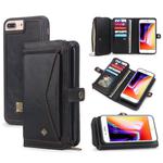 For iPhone 6 Plus / 6s Plus / 7 Plus / 8 Plus POLA Multi-function TPU + PC Magnetic Horizontal Flip Leather Case with Holder & Card Slots & Wallet & Photo Frame(Black)