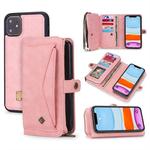 For iPhone 11 POLA Multi-function TPU + PC Magnetic Horizontal Flip Leather Case with Holder & Card Slots & Wallet & Photo Frame(Pink)