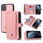 For iPhone 11 Pro POLA Multi-function TPU + PC Magnetic Horizontal Flip Leather Case with Holder & Card Slots & Wallet & Photo Frame(Pink)