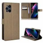 For OPPO Find X3 / Find X3 Pro Diamond Texture Leather Phone Case(Brown)