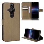 For Sony Xperia Pro-1 Diamond Texture Leather Phone Case(Brown)