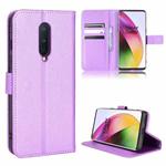 For OnePlus 8 Diamond Texture Leather Phone Case(Purple)