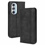 For Motorola Moto Edge 30 Pro/Edge+ 2022/Edge X30 Magnetic Buckle Retro Crazy Horse Leather Phone Case(Black)