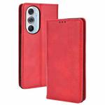 For Motorola Moto Edge 30 Pro/Edge+ 2022/Edge X30 Magnetic Buckle Retro Crazy Horse Leather Phone Case(Red)
