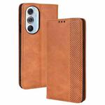 For Motorola Moto Edge 30 Pro/Edge+ 2022/Edge X30 Magnetic Buckle Retro Crazy Horse Leather Phone Case(Brown)