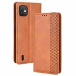 For Wiko Y82 Magnetic Buckle Retro Crazy Horse Leather Phone Case(Brown)
