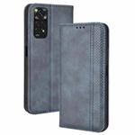 For Xiaomi Redmi Note 11S / Note 11 4G Overseas Version Magnetic Buckle Retro Crazy Horse Leather Phone Case(Blue)