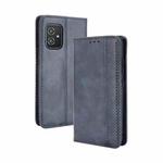 For Asus Zenfone 8 / 8Z Magnetic Buckle Retro Crazy Horse Leather Phone Case(Blue)