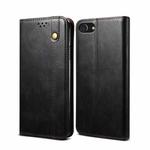 For iPhone SE 2022 / SE 2020 / 8 / 7 Oil Wax Crazy Horse Texture Leather Phone Case / 6(Black)