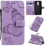 For  Xiaomi Redmi 8 Pressed Printing Butterfly Pattern Horizontal Flip PU Leather Case with Holder & Card Slots & Wallet & Lanyard(Purple)