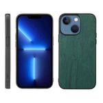 For iPhone 13 Wood Texture PU Phone Case(Green)
