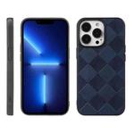 For iPhone 13 Pro Max Weave Plaid PU Phone Case (Blue)