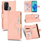 For OPPO Reno5 A Litchi Texture Zipper Leather Phone Case(Pink)