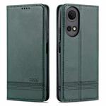 For Honor Play 30 Plus AZNS Magnetic Calf Texture Leather Phone Case(Dark Green)