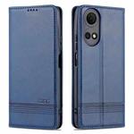 For Honor Play 30 Plus AZNS Magnetic Calf Texture Leather Phone Case(Dark Blue)