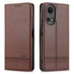 For Honor Play 30 Plus AZNS Magnetic Calf Texture Leather Phone Case(Dark Brown)