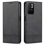 For Redmi Note 11 4G Overseas Version / Note 11S AZNS Magnetic Calf Texture Leather Phone Case(Black)