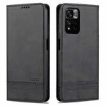 For Redmi Note 11 Pro Overseas Version AZNS Magnetic Calf Texture Leather Phone Case(Black)