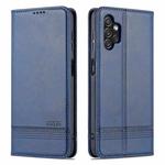 For Samsung Galaxy A13 4G AZNS Magnetic Calf Texture Leather Phone Case(Dark Blue)