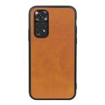 For Xiaomi Redmi Note 11 4G Global / Note 11S Accurate Hole Two-color Calf Texture Shockproof Phone Case(Brown)