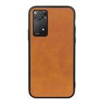 For Xiaomi Redmi Note 11 Pro Global Accurate Hole Two-color Calf Texture Shockproof Phone Case(Brown)