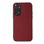 For Xiaomi Redmi Note 11 4G Global / Note 11S Accurate Hole Carbon Fiber Texture Shockproof Case(Red)