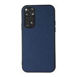 For Xiaomi Redmi Note 11 4G Global / Note 11S Accurate Hole Carbon Fiber Texture Shockproof Case(Blue)