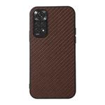 For Xiaomi Redmi Note 11 4G Global / Note 11S Accurate Hole Carbon Fiber Texture Shockproof Case(Brown)